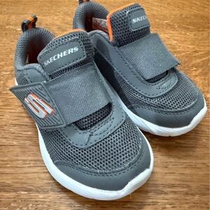 Skechers Kids Charcoal and Orange Sneakers